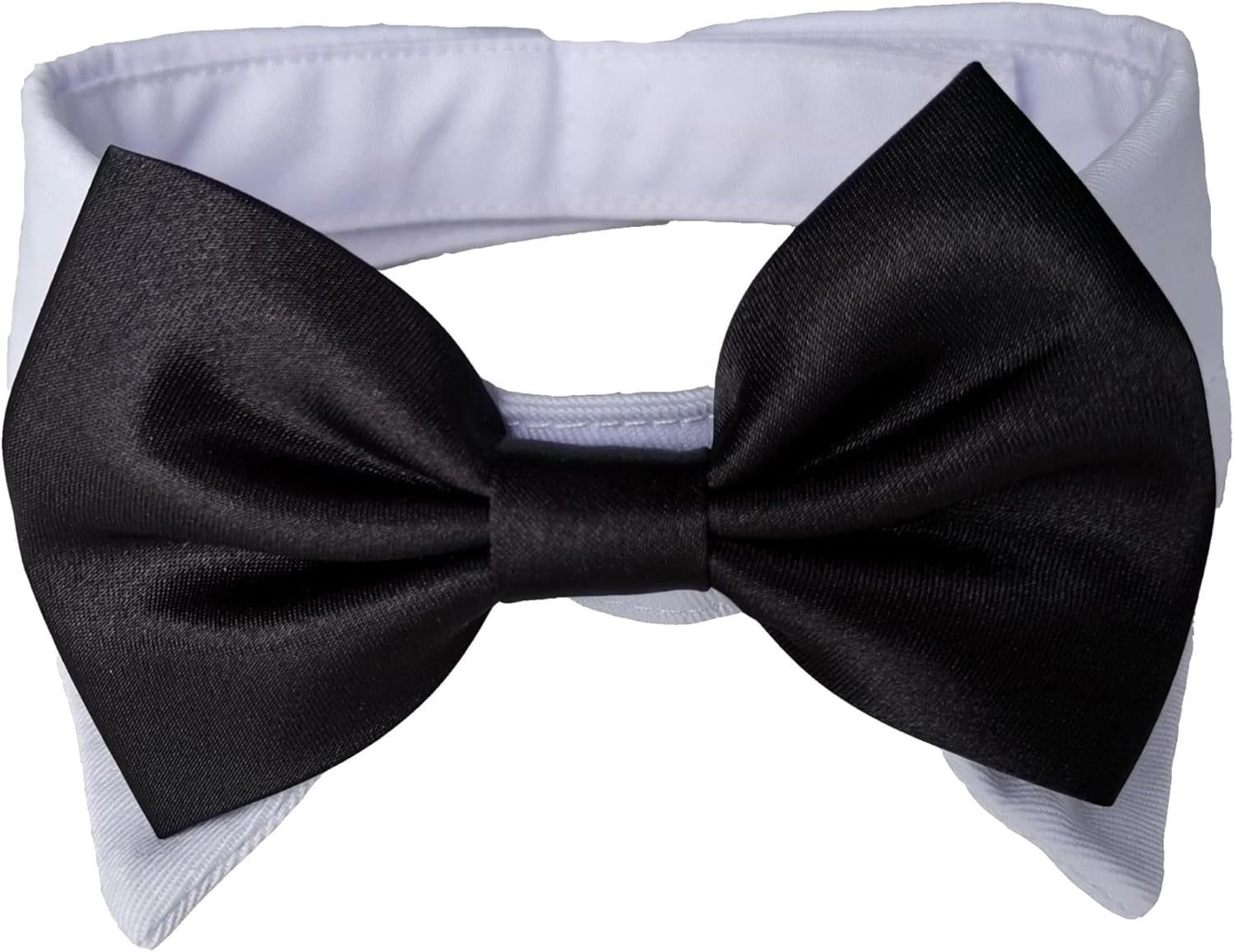 Dog Neck Tie, Pet Tuxedo Cotton Collar with Black Tie for Dogs & Cats