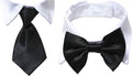 Dog Neck Tie, Pet Tuxedo Cotton Collar with Black Tie for Dogs & Cats